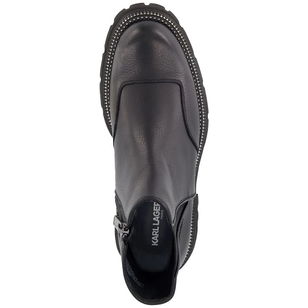 商品Karl Lagerfeld Paris|Men's Tumbled Leather Side-Zip Chelsea Boots,价格¥1859,第5张图片详细描述