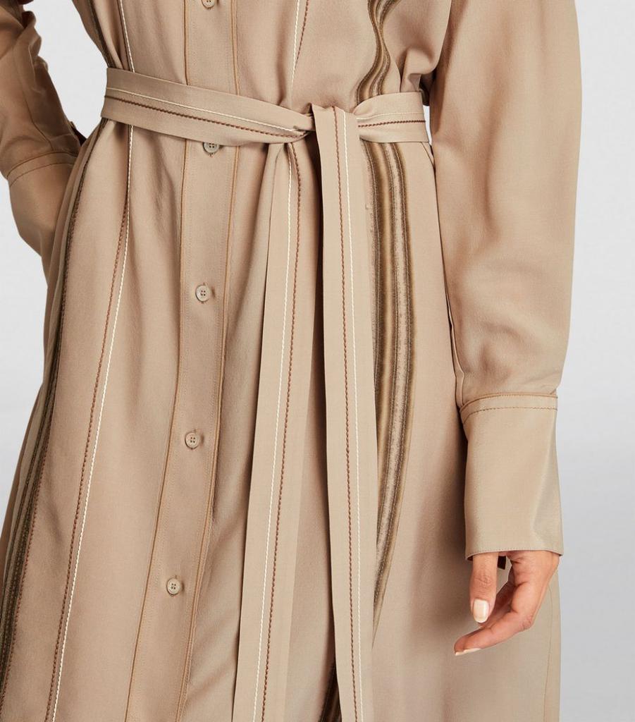 Silk-Blend Midi Shirt Dress商品第6张图片规格展示