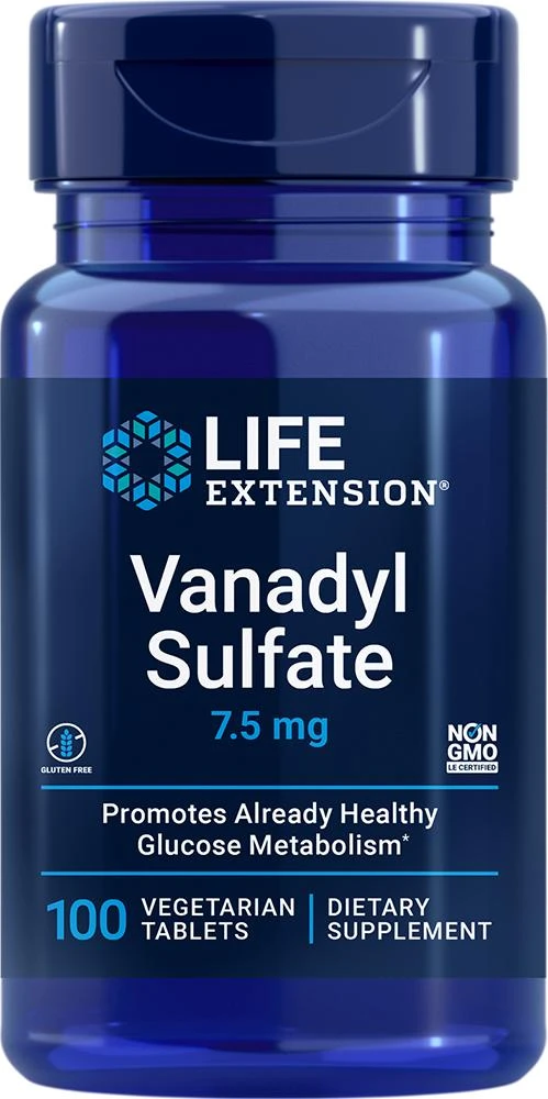 商品Life Extension|Life Extension Vanadyl Sulfate, 100 vegetarian tablets - 7.5 mg (7.5 mg, 100 vegetarian tablets),价格¥91,第1张图片