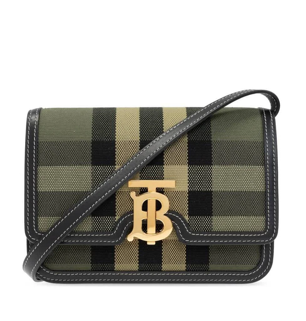 商品Burberry|Burberry Military Green Small TB Check Canvas Crossbody Bag,价格¥8672,第1张图片