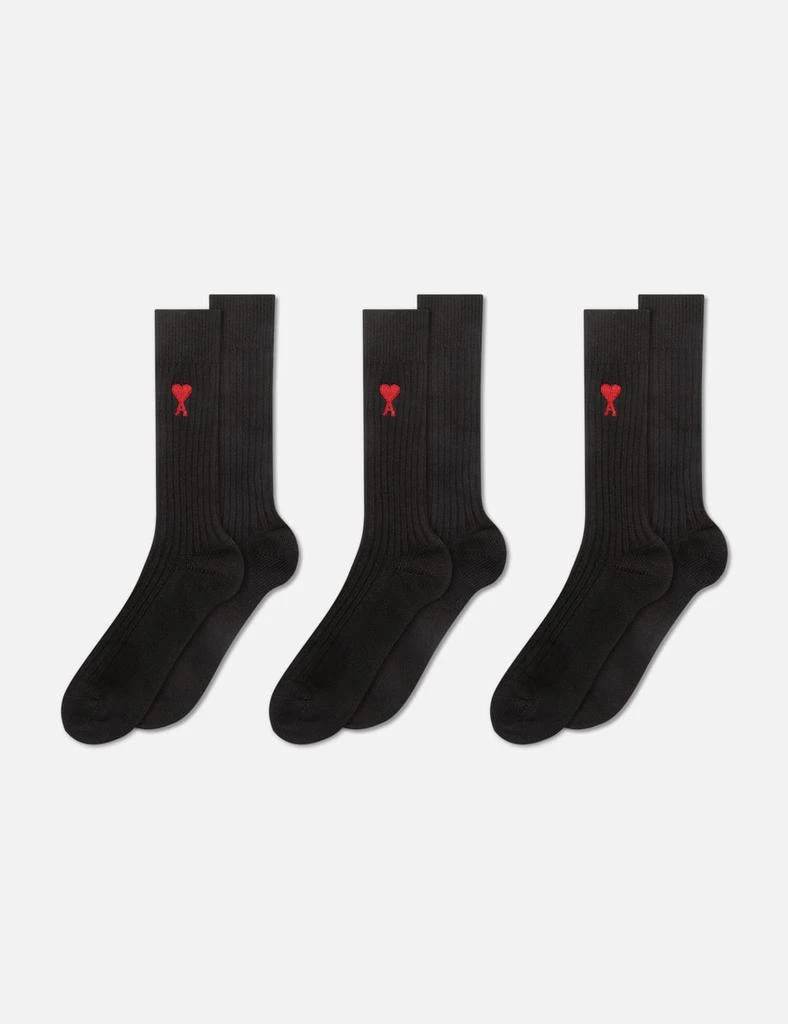 商品AMI|Three Pack Ami de Coeurs Socks,价格¥552,第1张图片