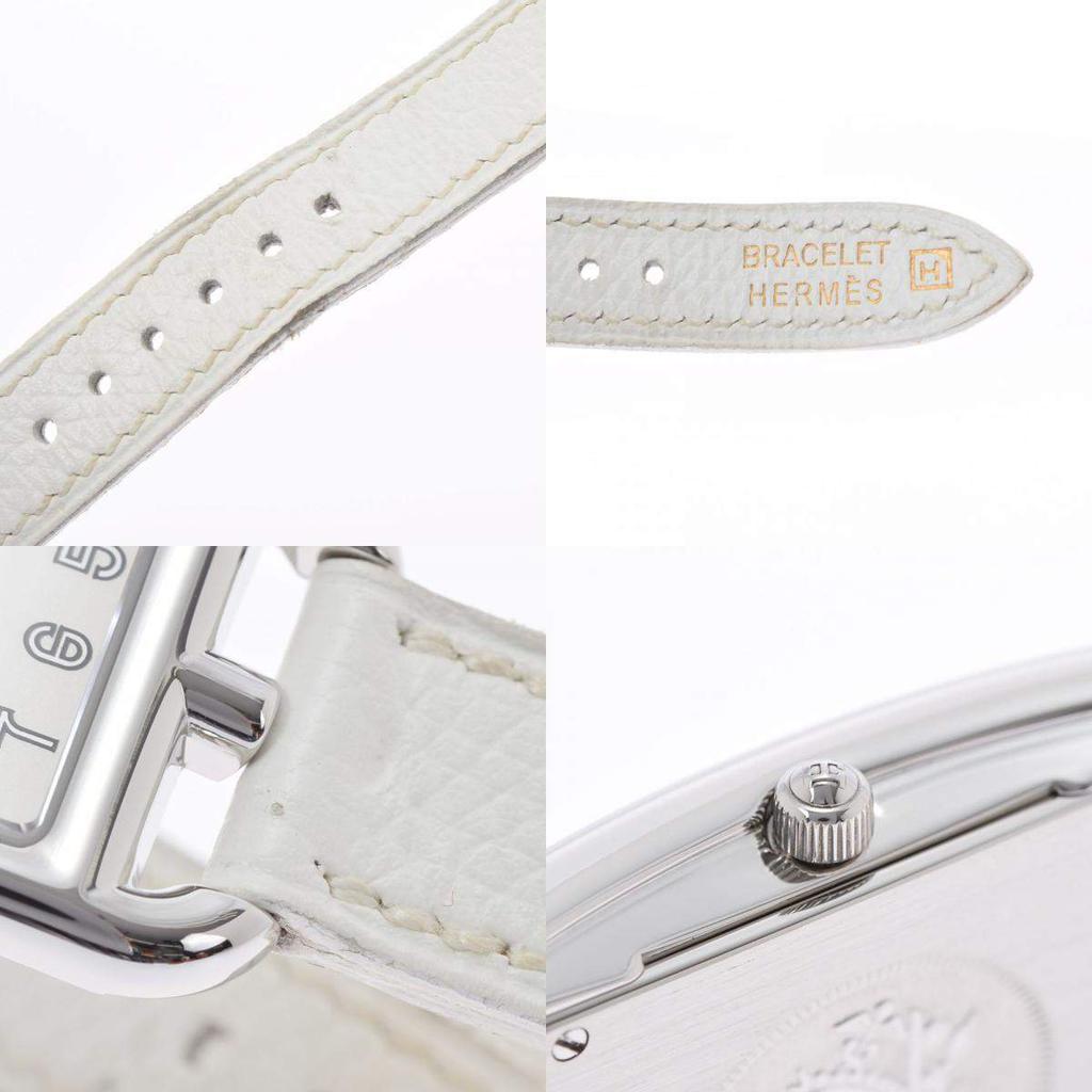 Hermes White Stainless Steel Cape Cod CC1.210 Quartz Women's Wristwatch 23 mm商品第6张图片规格展示