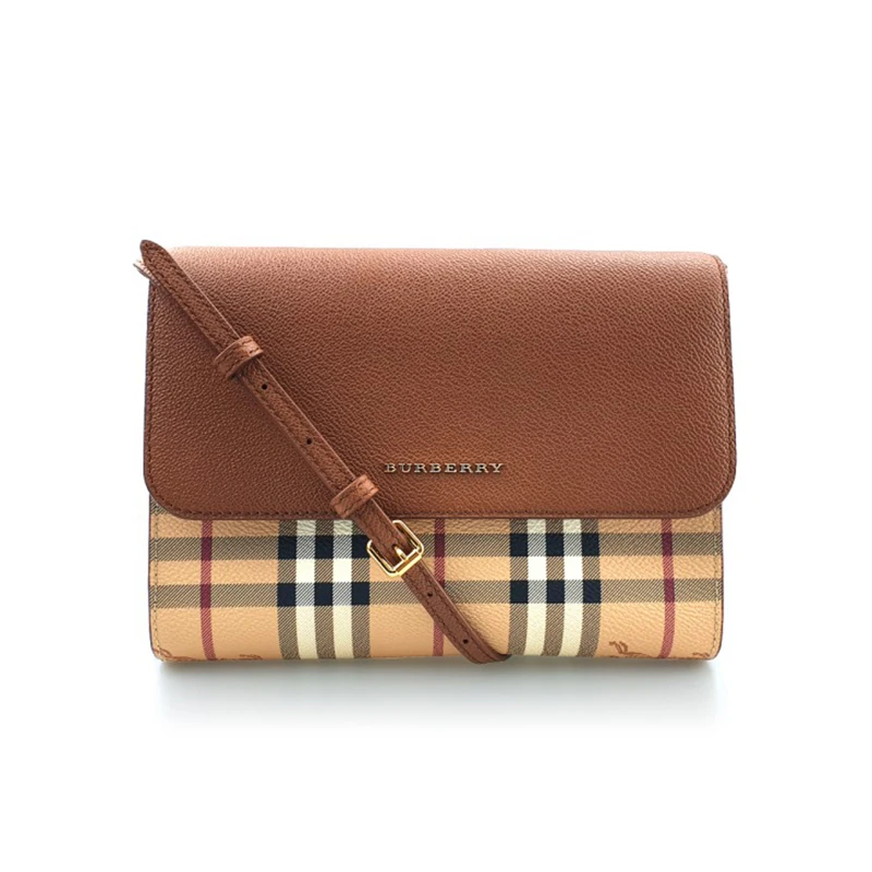 商品Burberry|现货 博柏利 经典款 女士皮革格纹斜挎包【两色】,价格¥4102,第1张图片