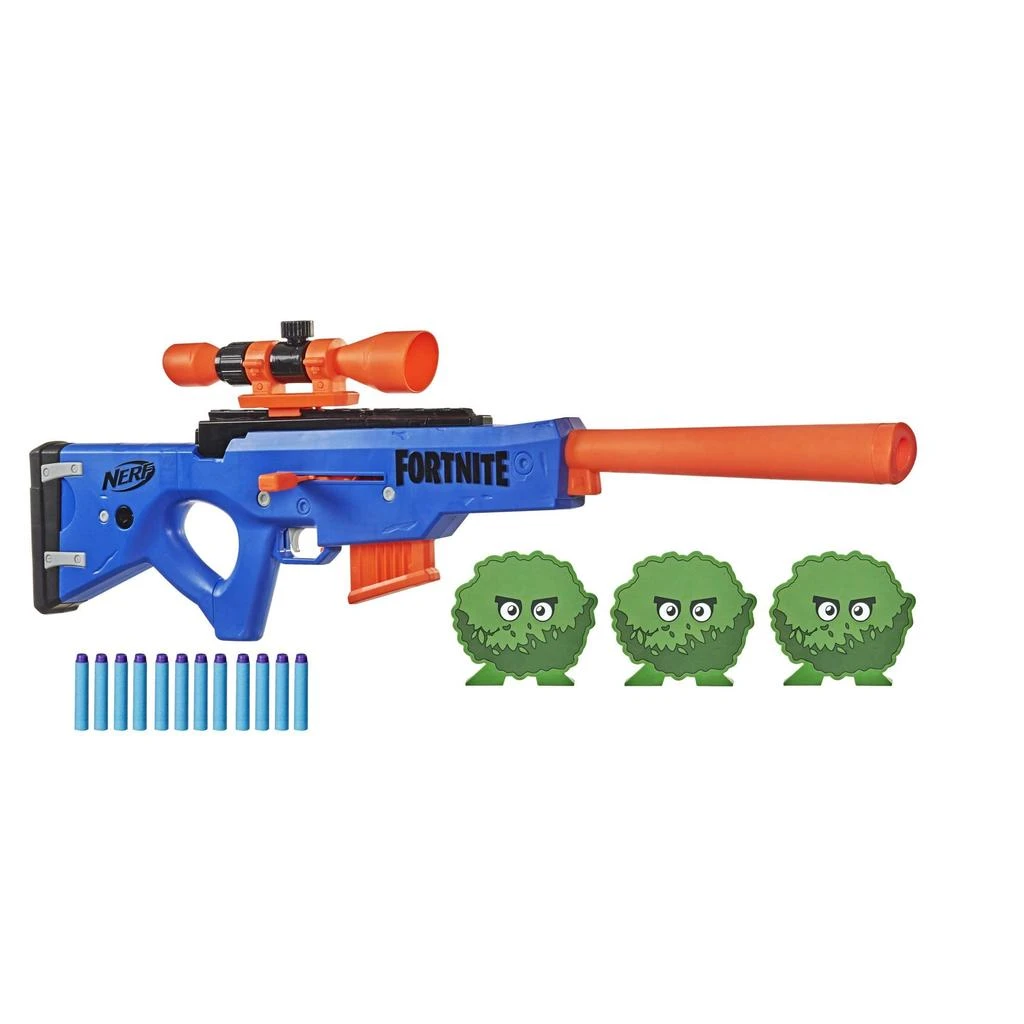 商品Nerf|NERF Fortnite BASR-R Bolt Action Blaster -- Includes 3 Bush Targets, Removable Scope,价格¥318,第1张图片