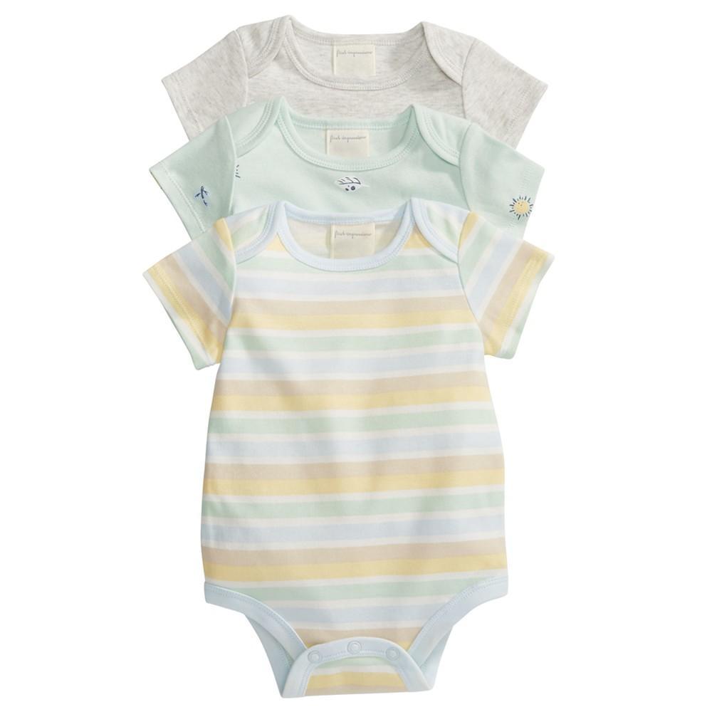 商品First Impressions|Baby Boys 3-Pk. Layette Bodysuits, Created for Macy's,价格¥72,第1张图片