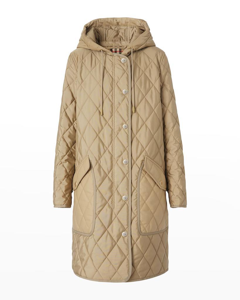 商品Burberry|Roxby Quilted Mid-Length Coat,价格¥11118,第4张图片详细描述