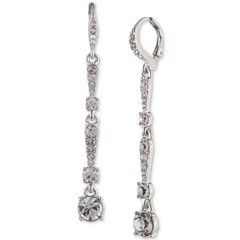 Silver-Tone Crystal Linear Drop Earrings商品第1张图片规格展示