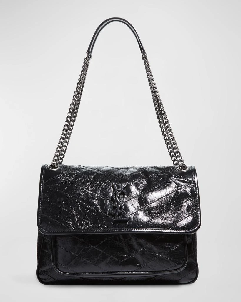 商品Yves Saint Laurent|Niki Medium YSL Crinkled Calf Flap Shoulder Bag,价格¥23635,第1张图片