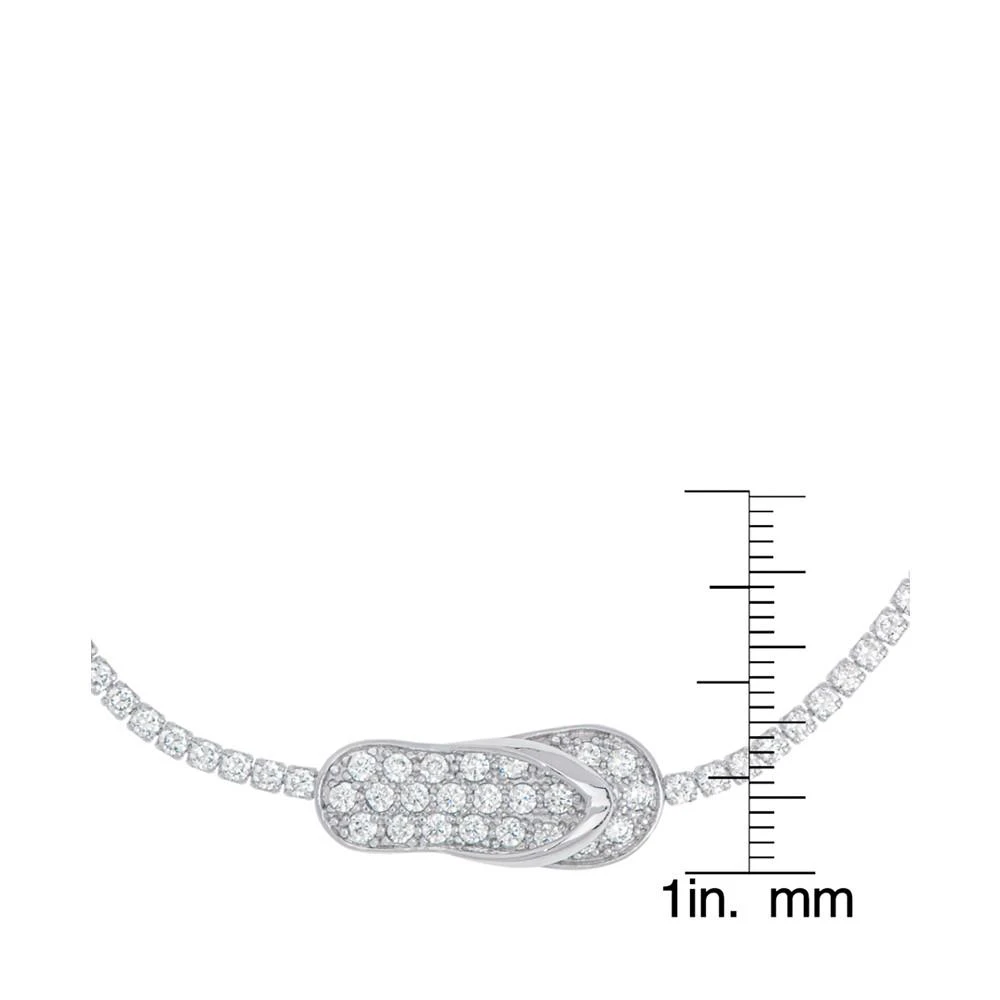 商品Macy's|Women's Fine Silver Plated Cubic Zirconia Flip Flop Bracelet,价格¥95,第2张图片详细描述