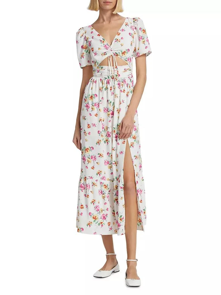 商品Wayf|Floral-Printed Cut-Out Midi-Dress,价格¥510,第3张图片详细描述