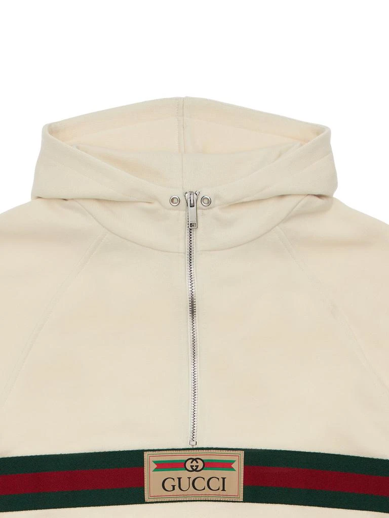 商品Gucci|Web Detail Cotton Sweatshirt Hoodie,价格¥3416,第1张图片详细描述