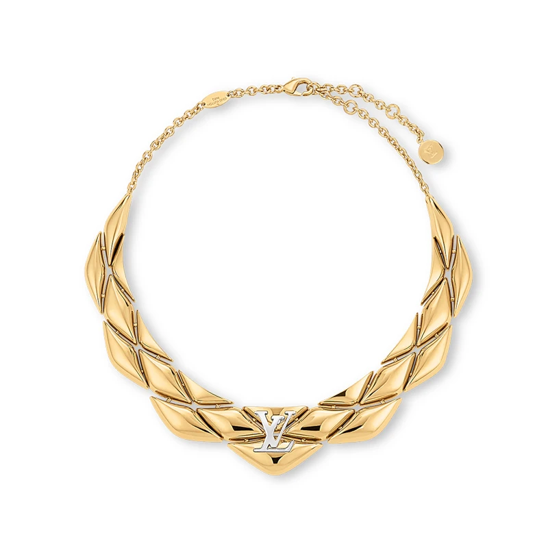 商品Louis Vuitton|路易威登 23新款GO14女士金色菱形绗缝饰面金属项链,价格¥14389,第1张图片