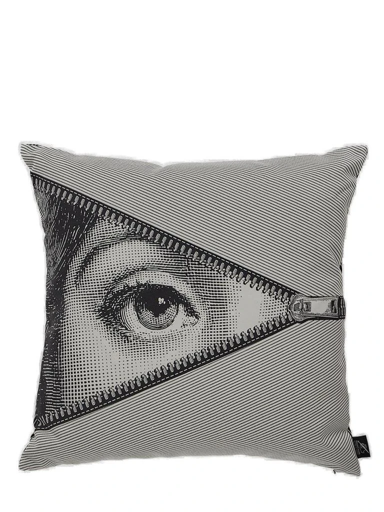 商品FORNASETTI|Fornasetti Zipper Face Printed Striped Pattern Cushion,价格¥1861,第2张图片详细描述