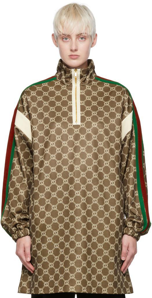 商品Gucci|棕色 Web 连衣裙,价格¥16986,第1张图片