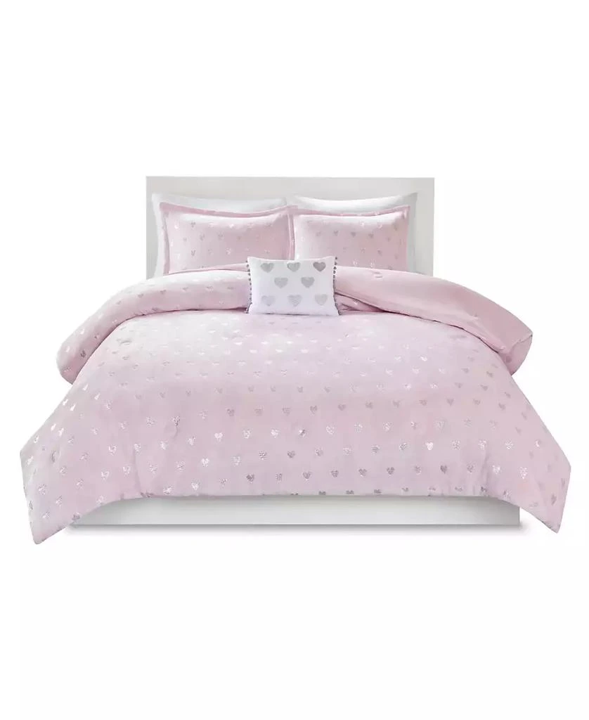 Rosalie Metallic Heart 3-Pc. Comforter Set 商品