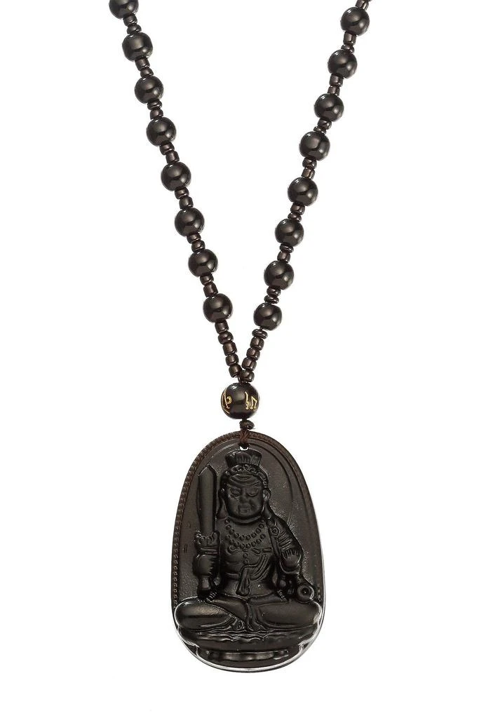 商品EYE CANDY LOS ANGELES|Black Jade Buddha Pendant Necklace,价格¥225,第1张图片