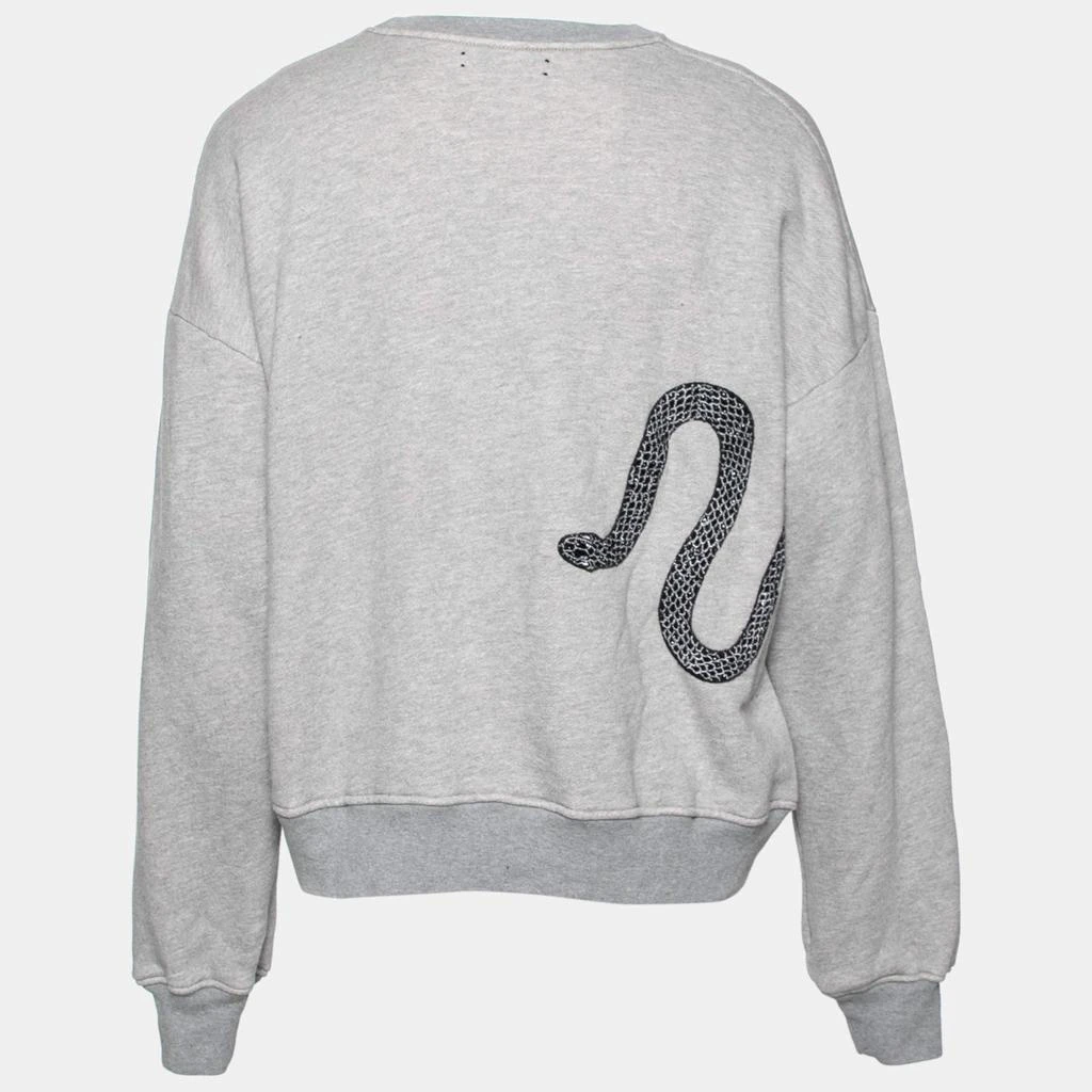 商品[二手商品] AMIRI|Amiri Grey Terry Knit Serpenti Patch Oversized Sweatshirt XS,价格¥1586,第2张图片详细描述