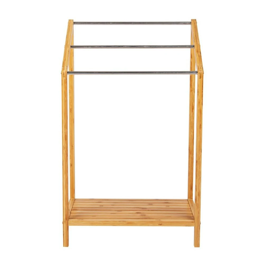 商品Mind Reader|3 Tier Freestanding Towel and Sheet Drying Rack with Bottom Shelf, Quilt Stand,价格¥666,第1张图片