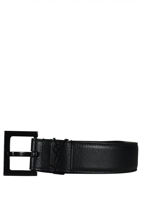 商品Yves Saint Laurent|Luxury Belt   Saint Laurent Black Monogrammed Belt,价格¥2693,第1张图片