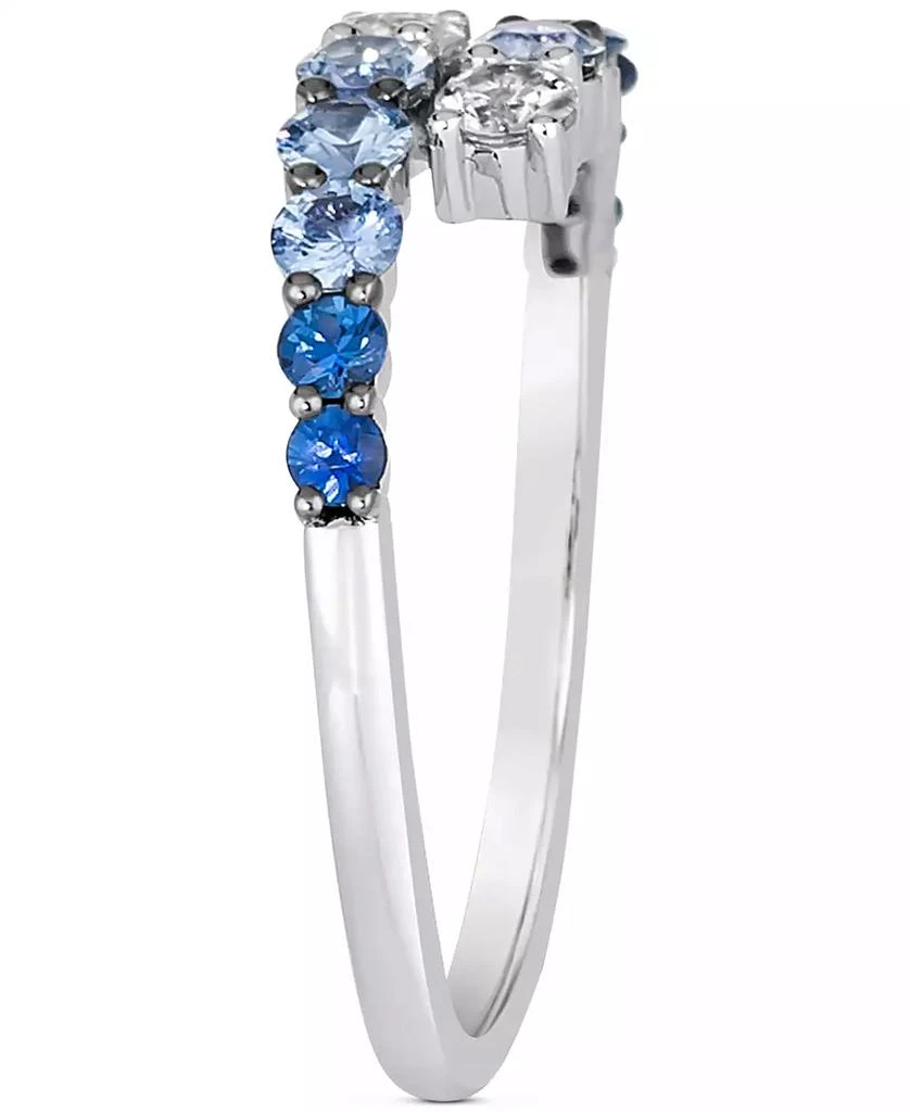 Denim Ombré (5/8 ct. t.w.) & White Sapphire (1/5 ct. t.w.) Bypass Statement Ring in 14k White Gold 商品