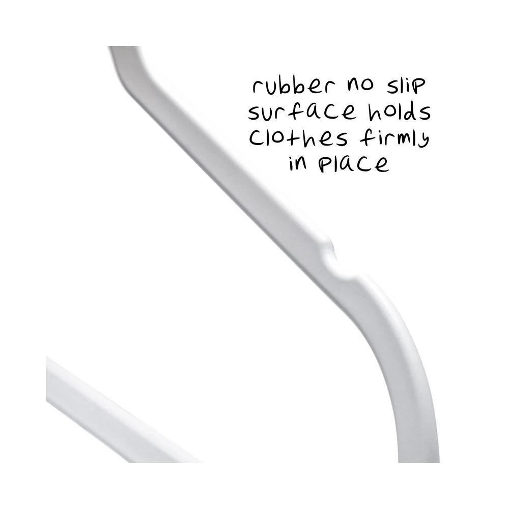 50-Pack Rubber Space-Saving Hanger, White 商品