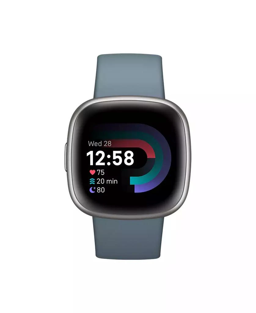 商品Fitbit|Versa 4 Waterfall Blue Platinum Smartwatch, 39mm,价格¥1109,第1张图片