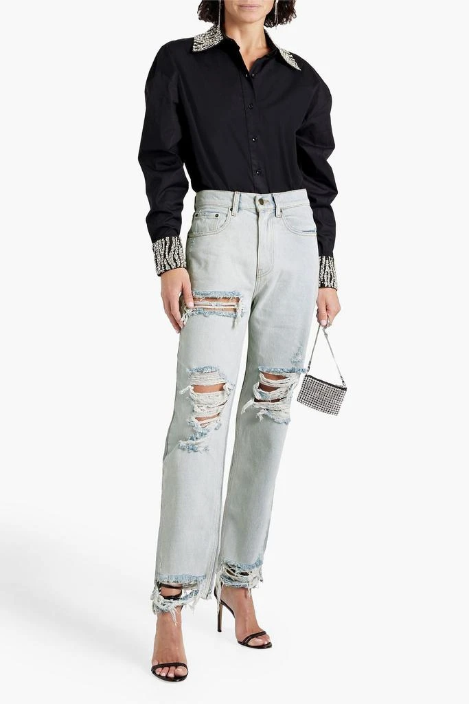 商品retrofête|Laguna distressed high-rise straight-leg jeans,价格¥883,第2张图片详细描述