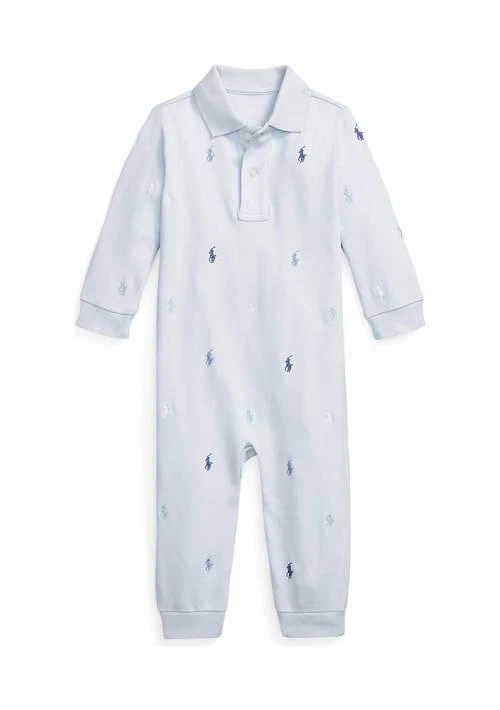 商品Ralph Lauren|Lauren Childrenswear Baby Boys Polo Pony Soft Cotton Polo Coverall,价格¥262,第1张图片