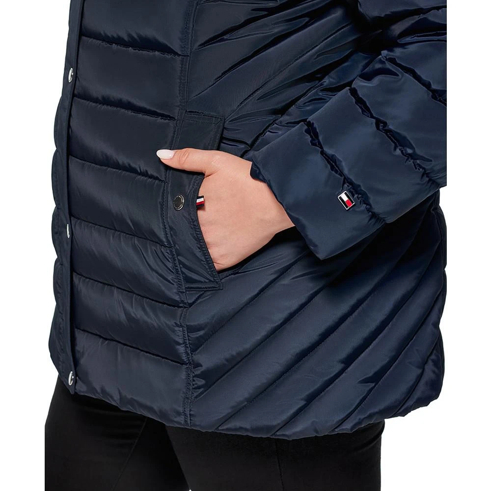 商品Tommy Hilfiger|Plus Size Faux-Fur-Trim Hooded Puffer Coat, Created for Macy's,价格¥1127,第5张图片详细描述