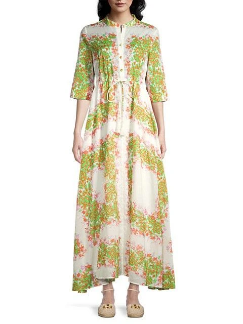 商品Tory Burch|Printed Button-Front Maxi Dress,价格¥2630,第3张图片详细描述