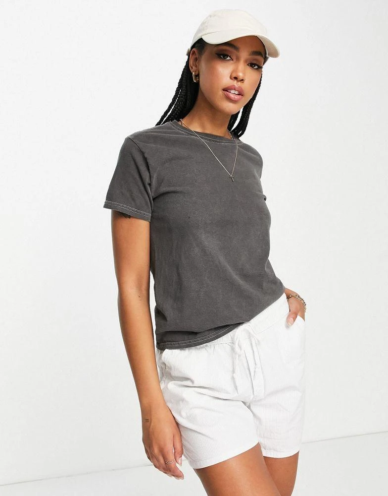 商品Topshop|Topshop plain washed tee in black,价格¥84,第1张图片