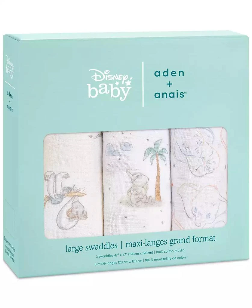 商品aden + anais|Baby Boys or Baby Girls Dumbo Swaddles, Pack of 3,价格¥395,第3张图片详细描述