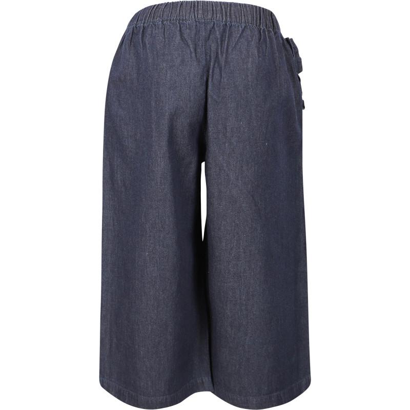 Ruffled detailing wide fit jeans in blue商品第2张图片规格展示