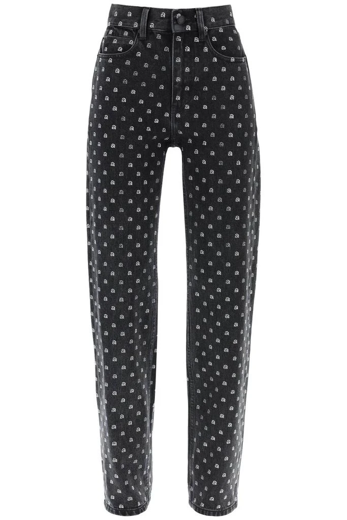 商品Alexander Wang|Alexander wang crystal logo straight jeans,价格¥5345,第1张图片