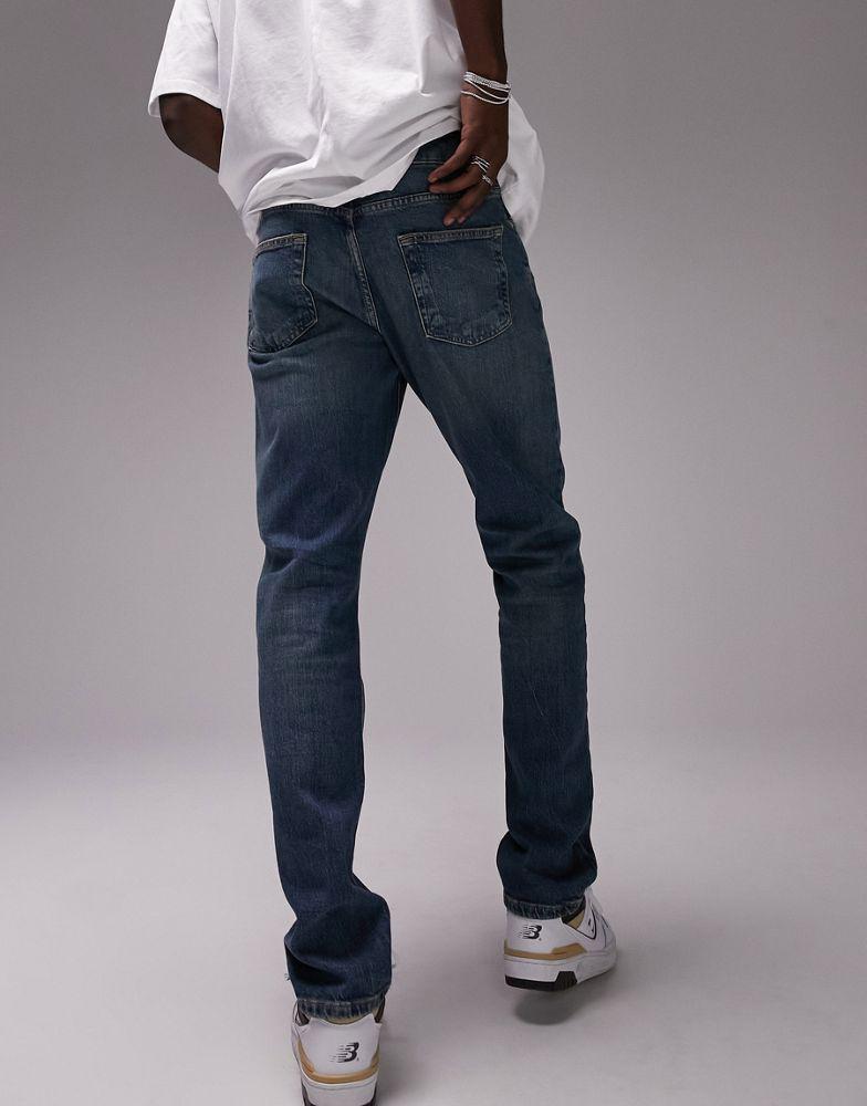 Topman stretch slim jeans in mid wash商品第2张图片规格展示