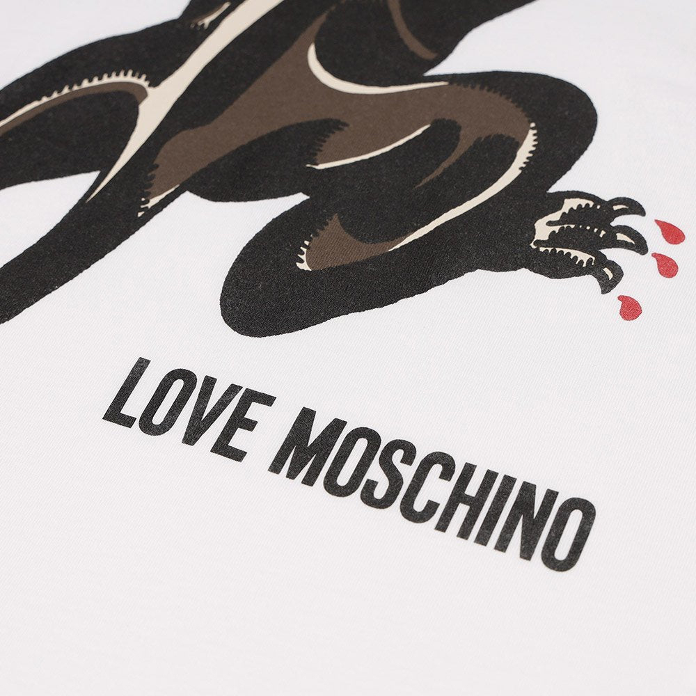 MOSCHINO 男士白色棉质印花圆领短袖 T 恤 M469517-M3517-A00商品第2张图片规格展示