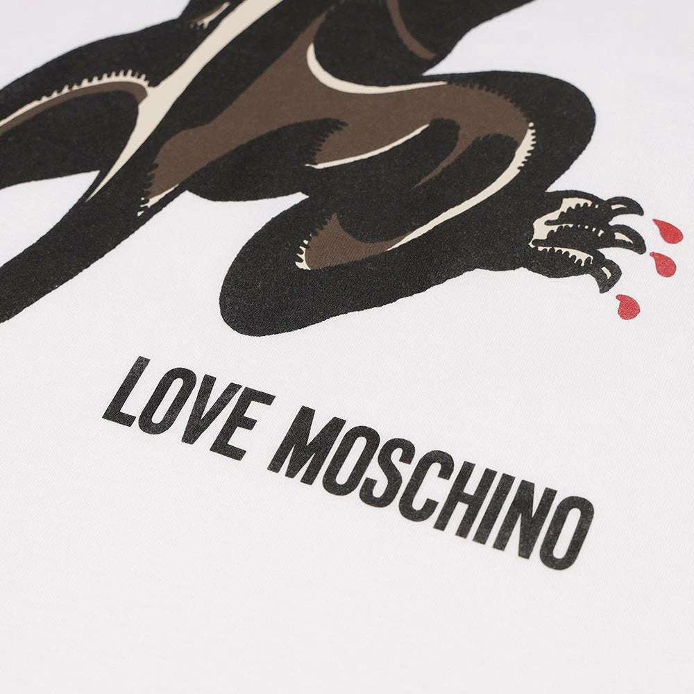 MOSCHINO 男士白色棉质印花圆领短袖 T 恤 M469517-M3517-A00 商品