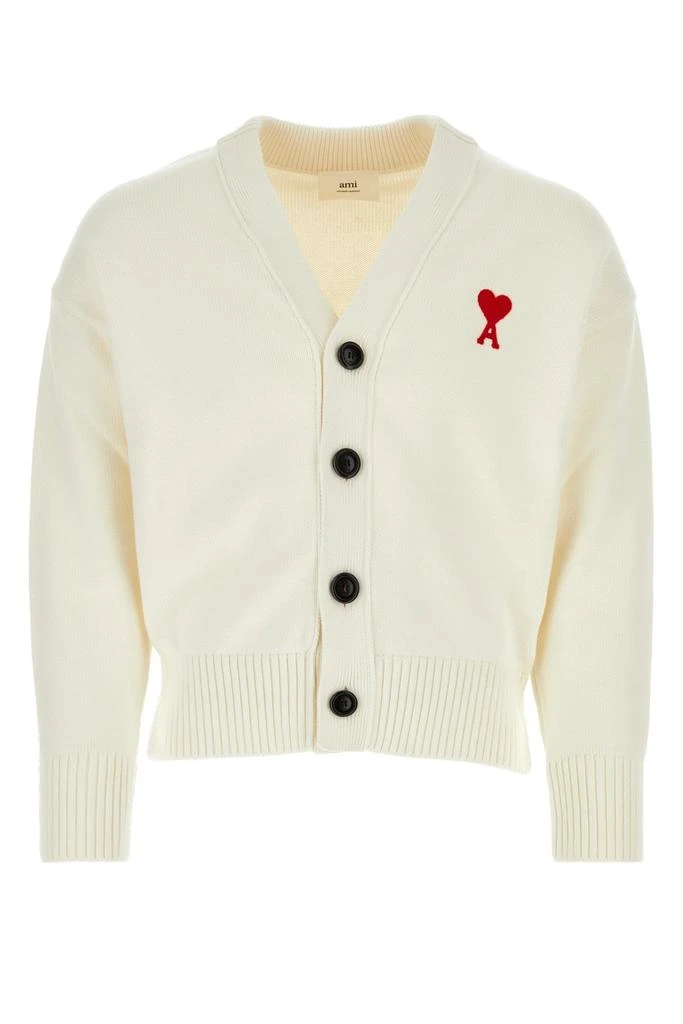 商品AMI|AMI Paris Ami de Coeur Logo Embroidered Knitted Cardigan,价格¥1629,第1张图片
