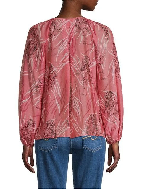 商品Kobi Halperin|Leon Tiger-Print Cotton-Silk Blouse,价格¥1199,第5张图片详细描述