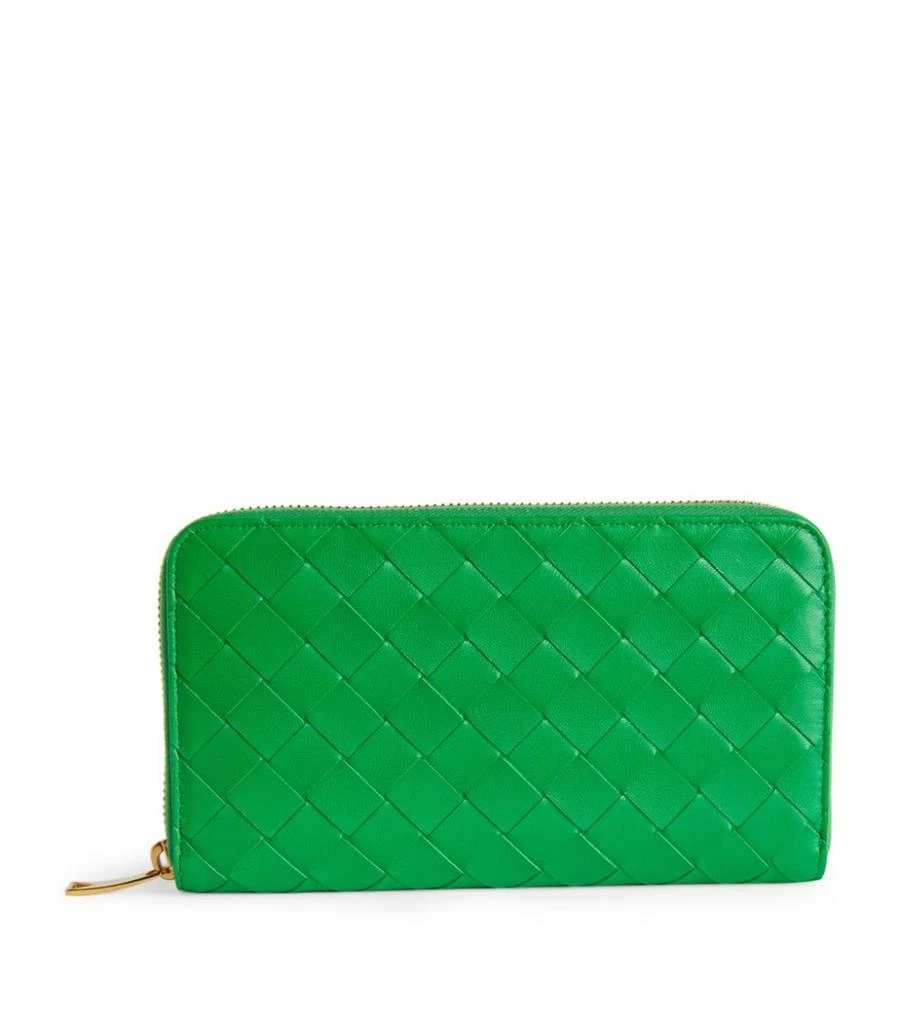 商品Bottega Veneta|Leather Intrecciato Zipped Wallet,价格¥6902,第1张图片