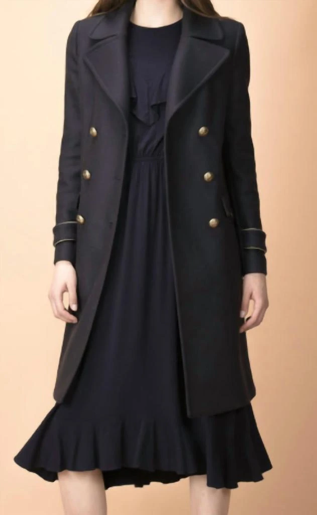 商品PINKO|Pinko Quadro Coat In Blu Dipinto,价格¥3921,第3张图片详细描述