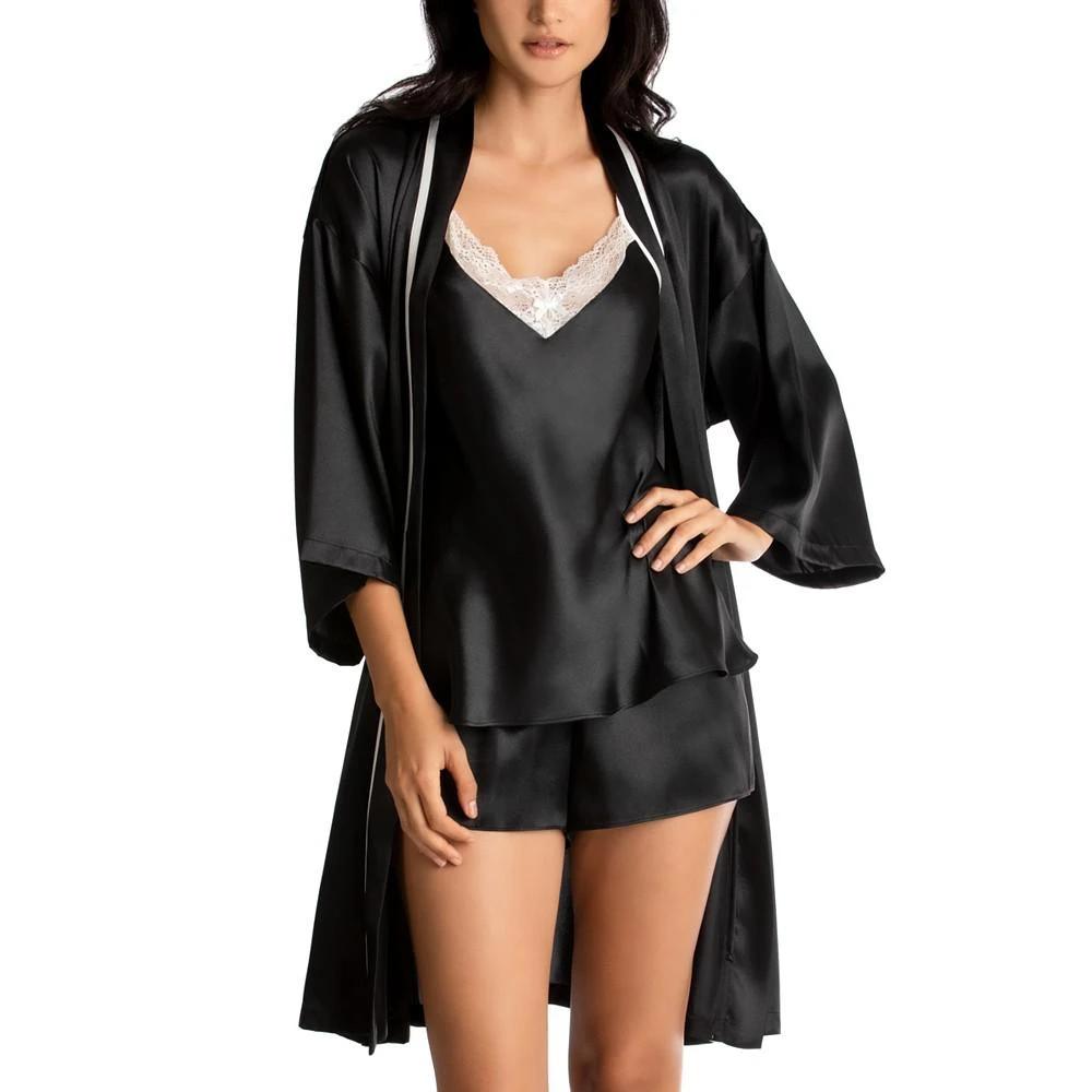 商品Linea Donatella|Bride Satin Wrap Robe, Cami & Tap Shorts Set,价格¥542,第1张图片