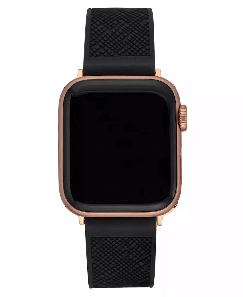 商品Anne Klein|Women's Black Textured Silicone Band Compatible with 42/44/45/Ultra/Ultra 2 Apple Watch,价格¥251,第1张图片