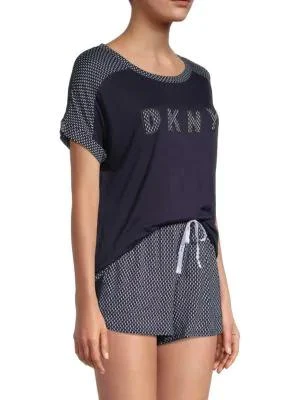 商品DKNY|​2-Piece Logo PJ T-Shirt & Shorts Set,价格¥158,第3张图片详细描述