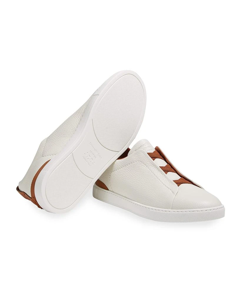 商品Zegna|Men's Triple Stitch Deerskin Low-Top Sneakers,价格¥6869,第5张图片详细描述