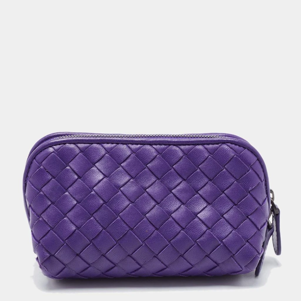 商品[二手商品] Bottega Veneta|Bottega Veneta Purple Intrecciato Leather Zip Purse,价格¥1671,第4张图片详细描述