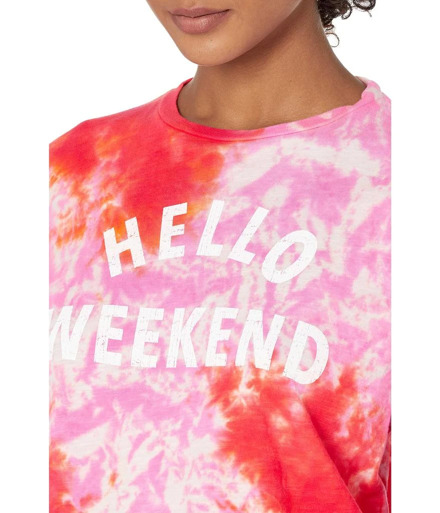 商品The Original Retro Brand|Hello Weekend Tie-Dye Raw Edge Slightly Crop Tee,价格¥147,第3张图片详细描述
