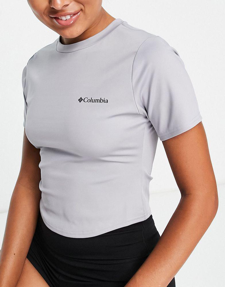 Columbia Training CSC Sculpt cropped short sleeve t-shirt in grey Exclusive at ASOS商品第1张图片规格展示