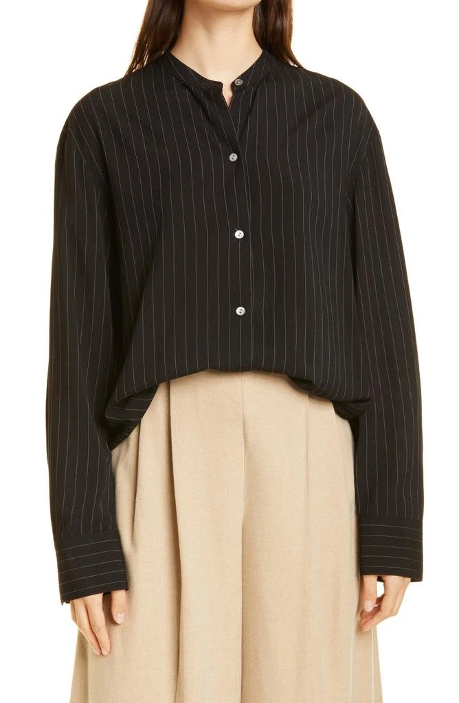 商品Vince|Pinstripe Band Collar Button-Up Blouse,价格¥986,第1张图片