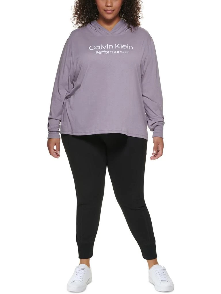 商品Calvin Klein|Plus Womens Hooded Sweatshirt Hooded Sweatshirt,价格¥272,第1张图片